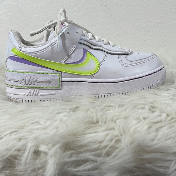 NIKE Air Force 1 Low Shadow White Electric Green Size 10 - Picture 3 of 15